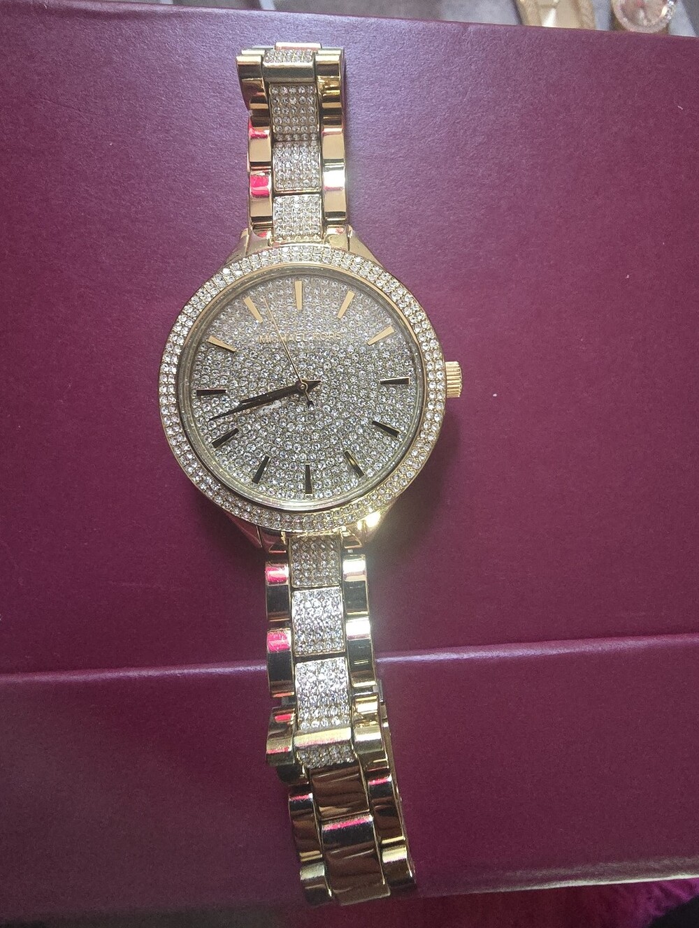 MK Gold Crystal Accent Women's Bracelet Watch